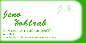 jeno wohlrab business card